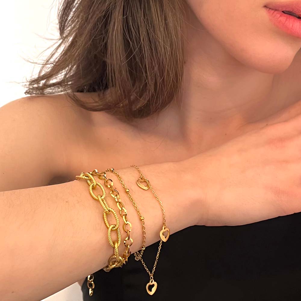 Gaspar Bracelet Gold 5.5MM Βραχιόλι από Ανοξείδωτο Ατσάλι 316L